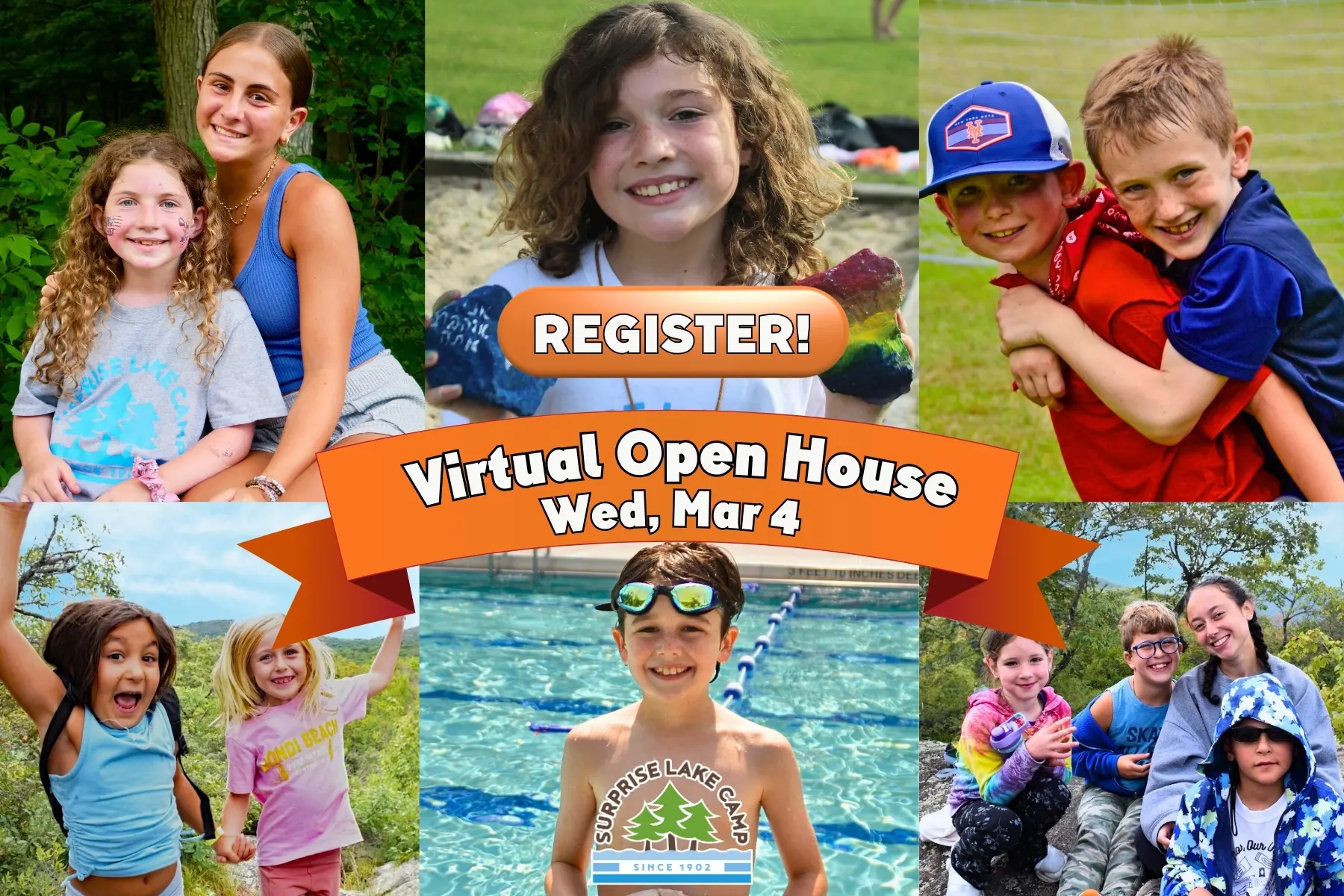 Virtual Open House on march 3. Image of campers.