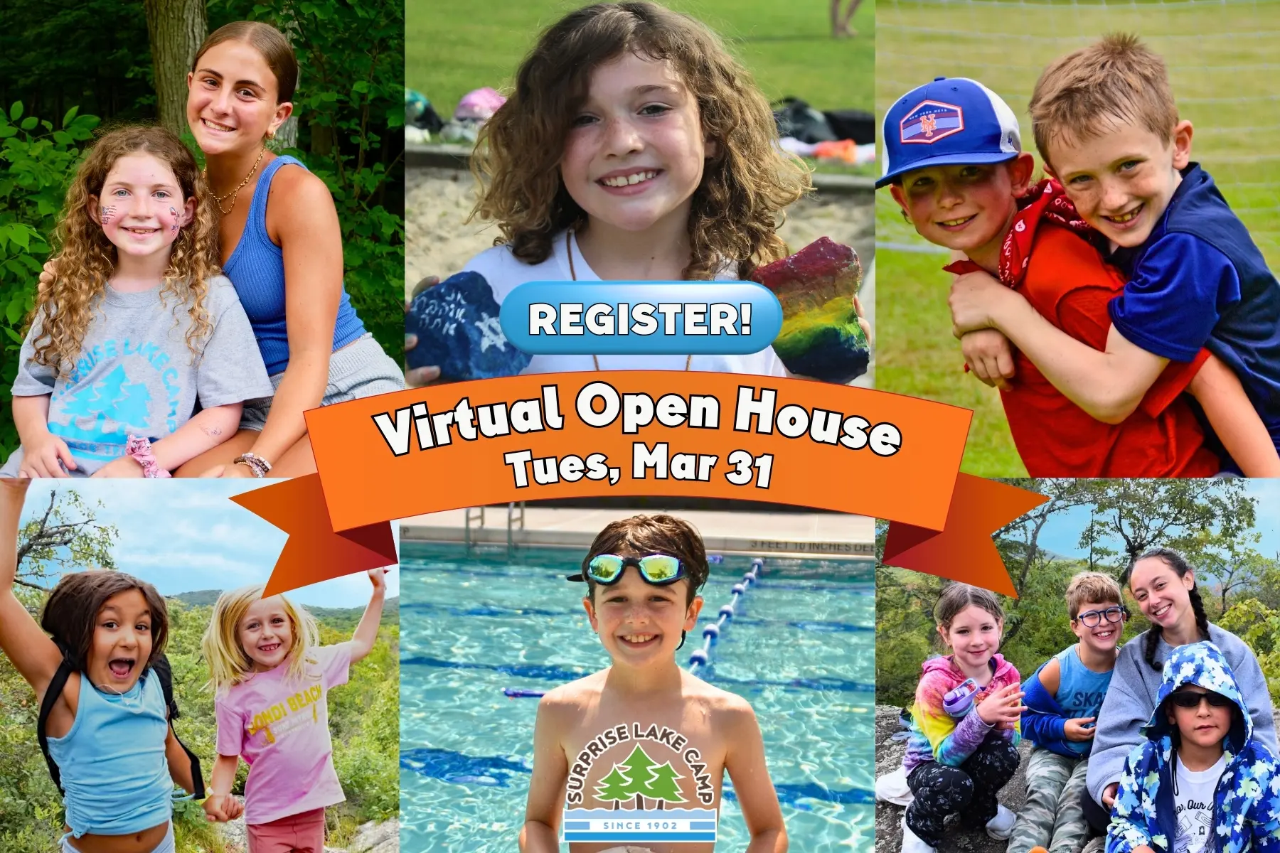 Virtual Open House on march 3. Image of campers.