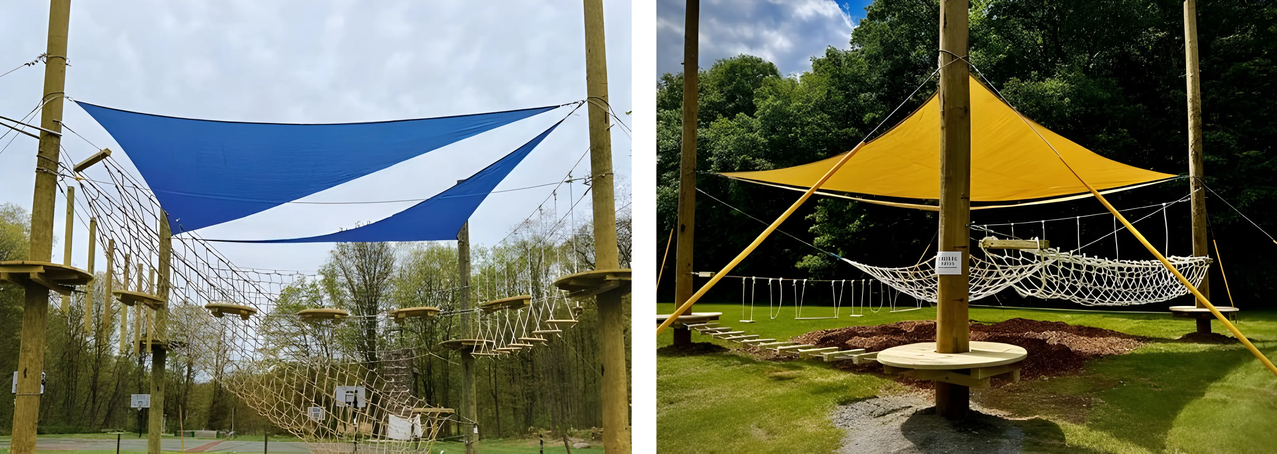 Image showing two new ropes course at camp.