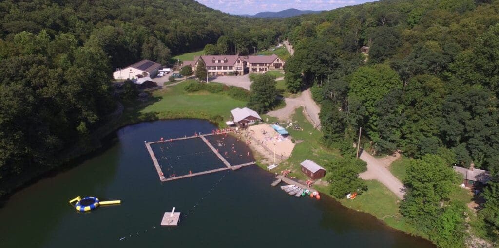 Aerial image of Surprise Lake Camp